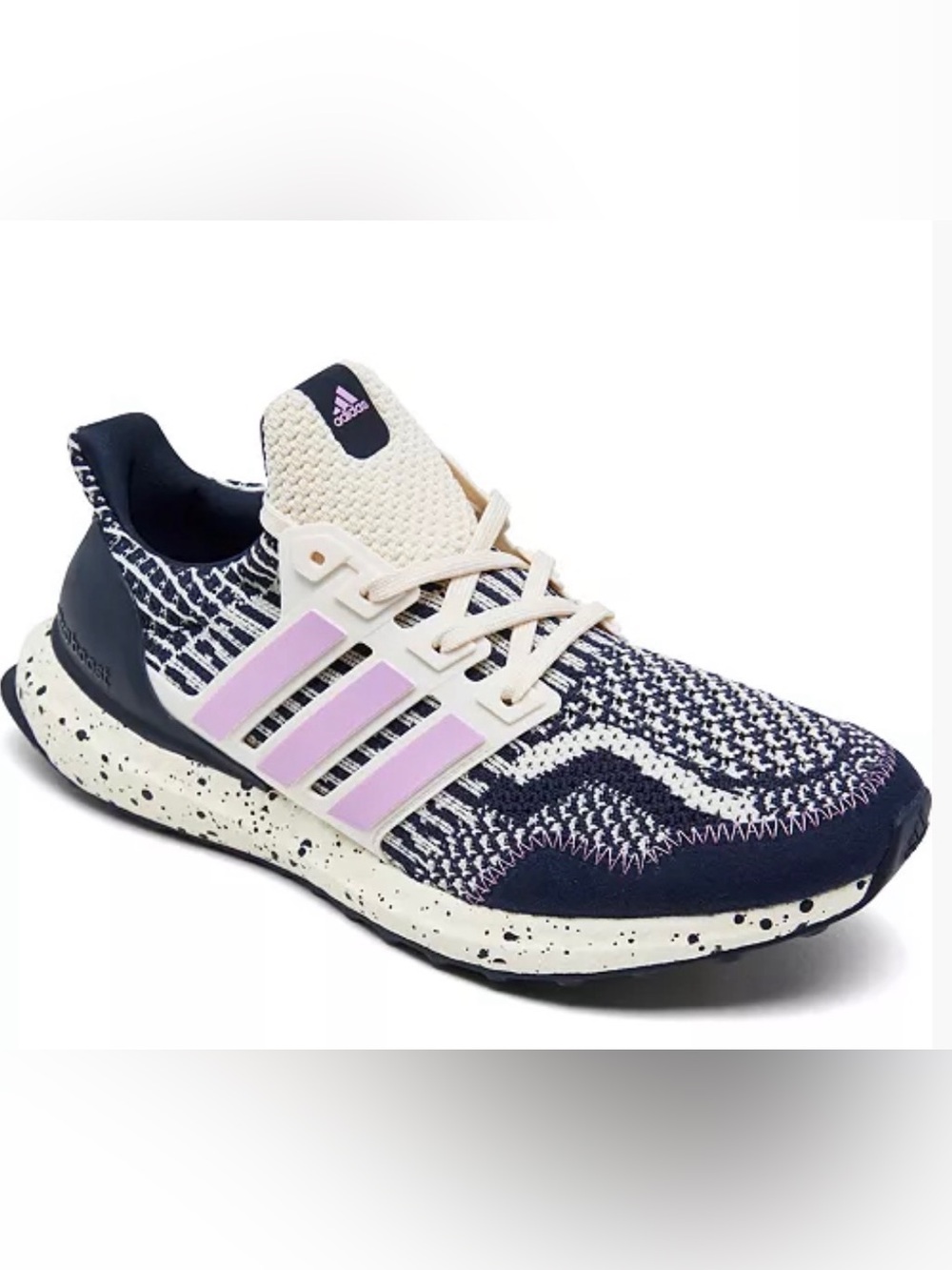 adidas Women's UltraBOOST 5.0 DNA Navy, Cream & Lilac Knit Running Shoe